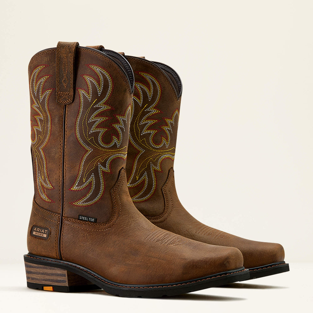 Ironside Square Toe Steel Toe Work Boot Men - RYE BROWN/TAN