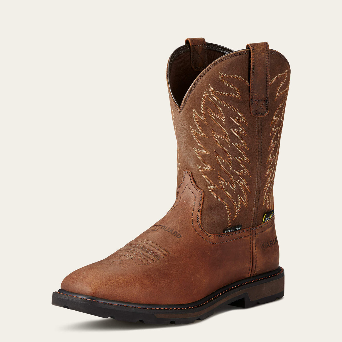 Groundbreaker Wide Square Toe MetGuard MetGuard Steel Toe Work Boot Men - BROWN