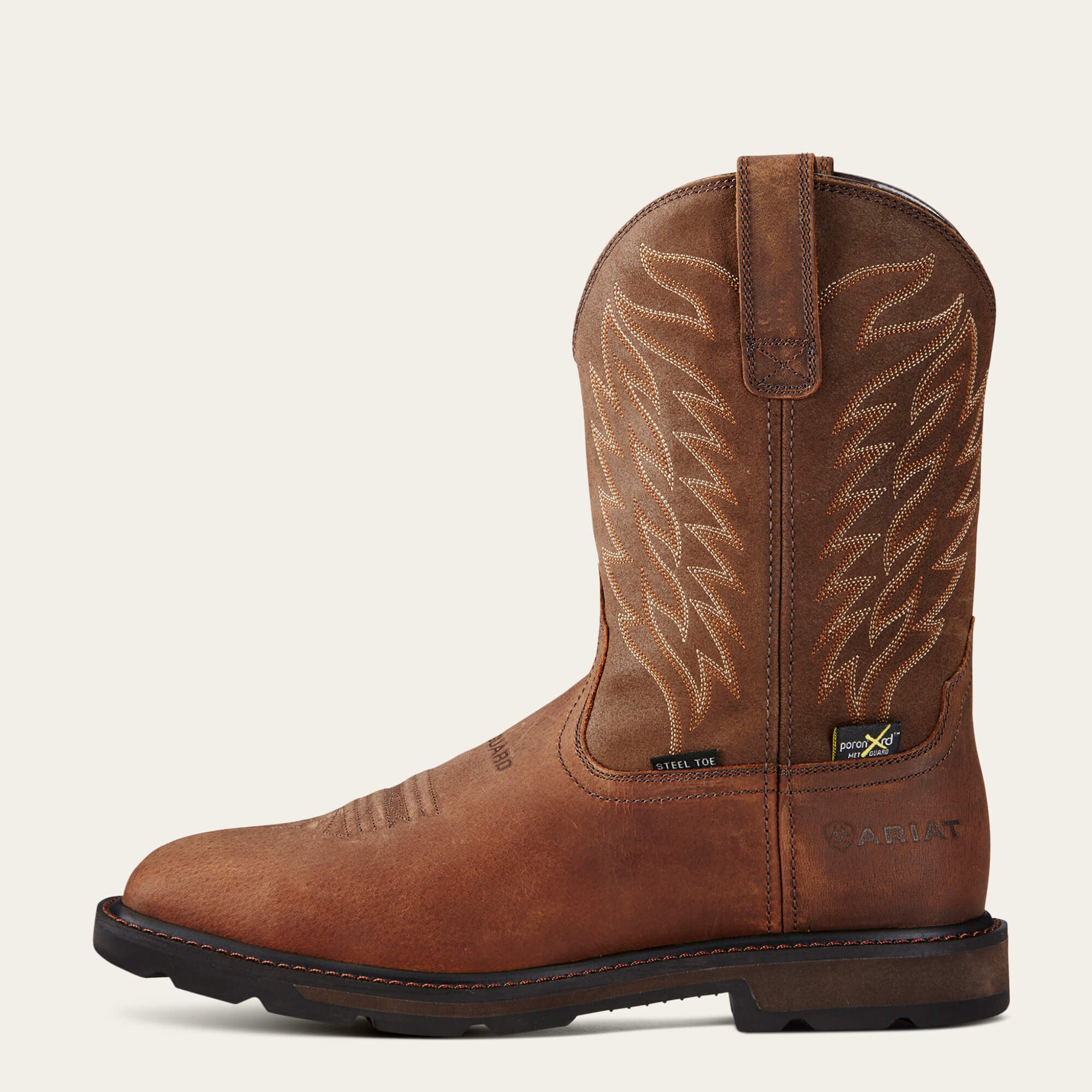 Groundbreaker Wide Square Toe MetGuard MetGuard Steel Toe Work Boot Men - BROWN