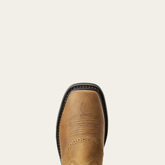 Sierra Wide Square Toe Work Boot Men - AGED BARK