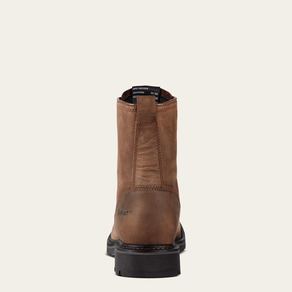 Cascade 8" Wide Square Toe Steel Toe Work Boot Men - ALAMO BROWN