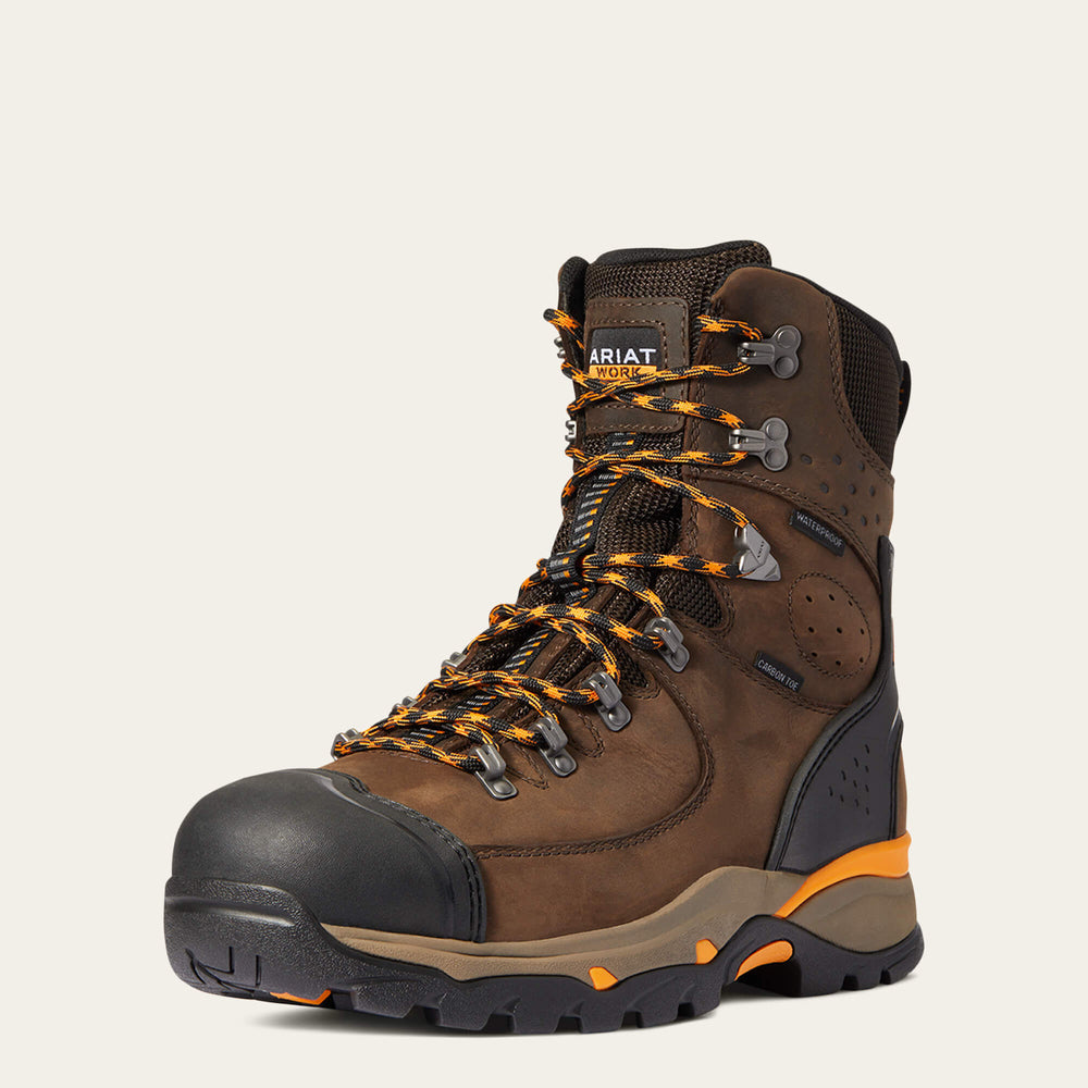 Endeavor 8" Waterproof Carbon Toe Work Boot Men - CHOCOLATE BROWN