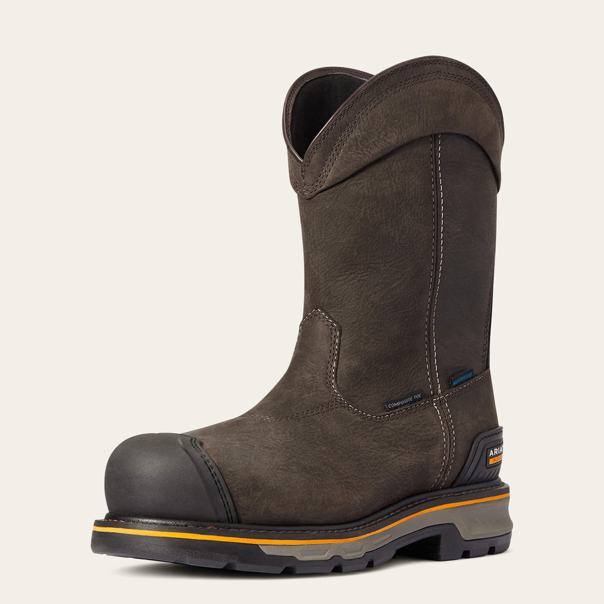 Stump Jumper Pull-On Waterproof Composite Toe Work Boot Men - IRON COFFEE