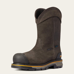 Stump Jumper Pull-On Waterproof Composite Toe Work Boot Men - IRON COFFEE