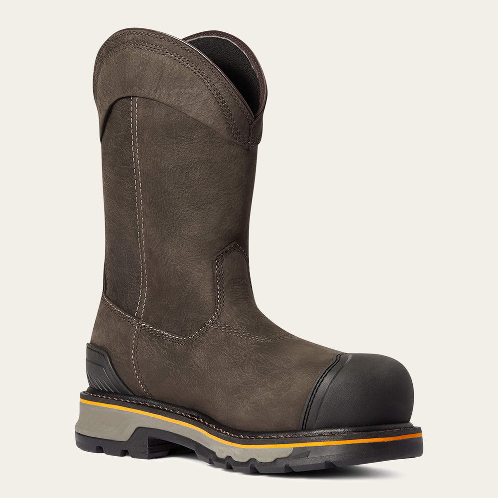Stump Jumper Pull-On Waterproof Composite Toe Work Boot Men - IRON COFFEE