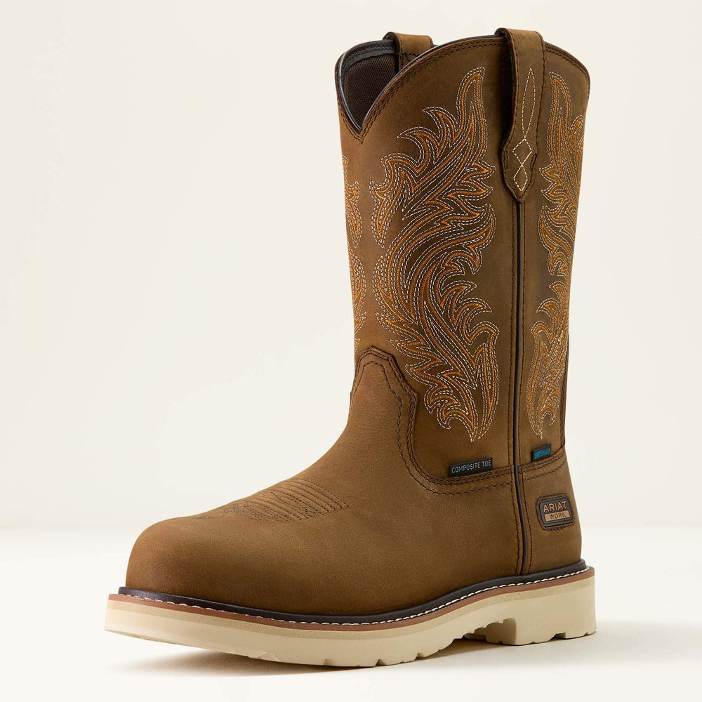 Activator Argo Waterproof Round Toe Composite Toe Work Boot Men - DISTRESSED BROWN