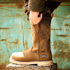 Activator Argo Waterproof Round Toe Composite Toe Work Boot Men - DISTRESSED BROWN