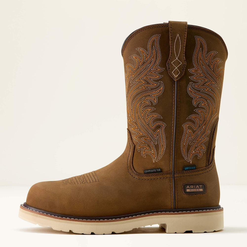 Activator Argo Waterproof Round Toe Composite Toe Work Boot Men - DISTRESSED BROWN