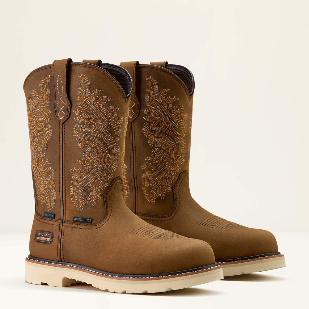 Activator Argo Waterproof Round Toe Composite Toe Work Boot Men - DISTRESSED BROWN
