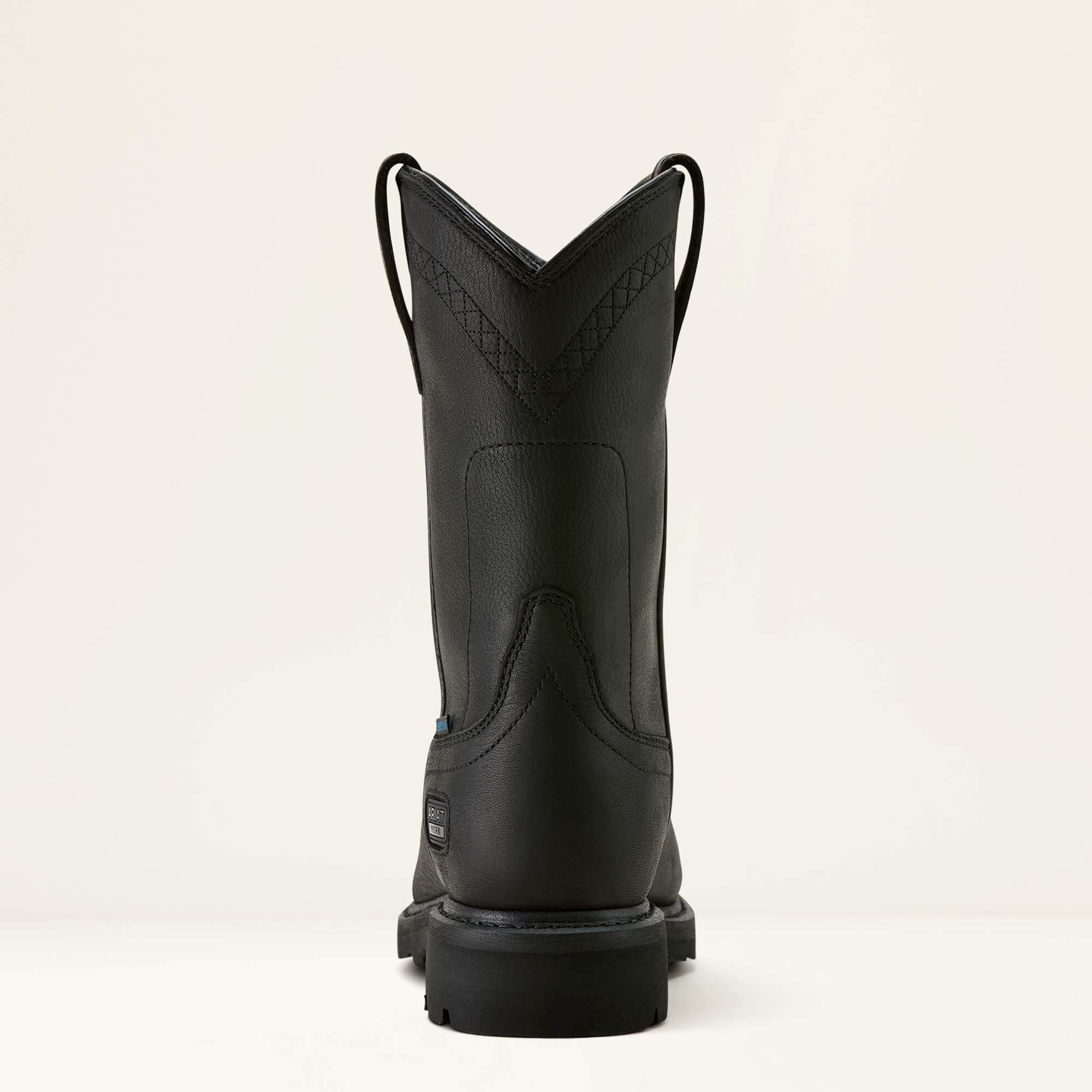 Sierra Waterproof Roper Toe Steel Toe Work Boot Men - BLACK