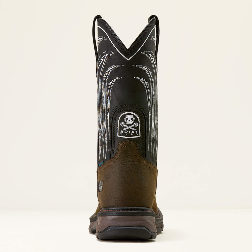 WorkHog XT Bolt Skull Waterproof Wide Square Toe Work Boot Men - IRON COFFEE/BLACK