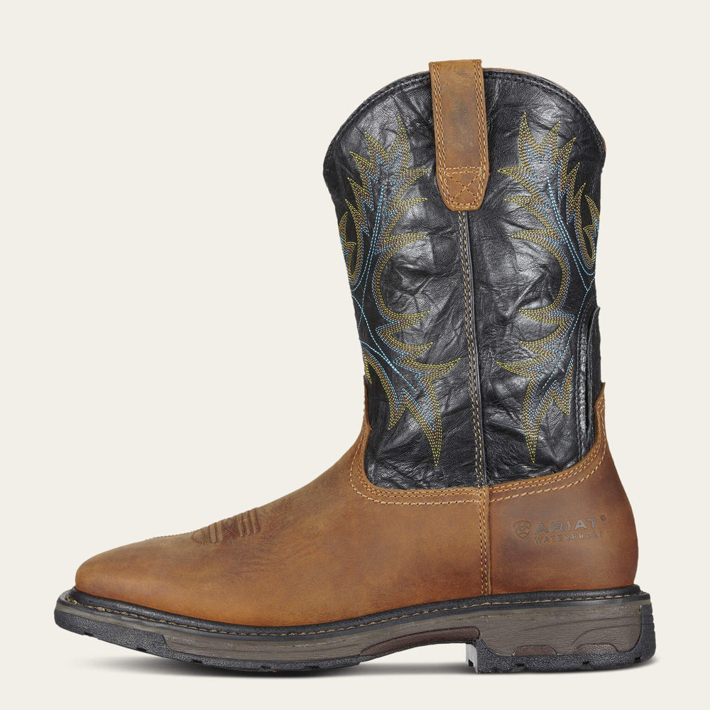 WorkHog Wide Square Toe Waterproof Steel Toe Work Boot Men - AGED BARK