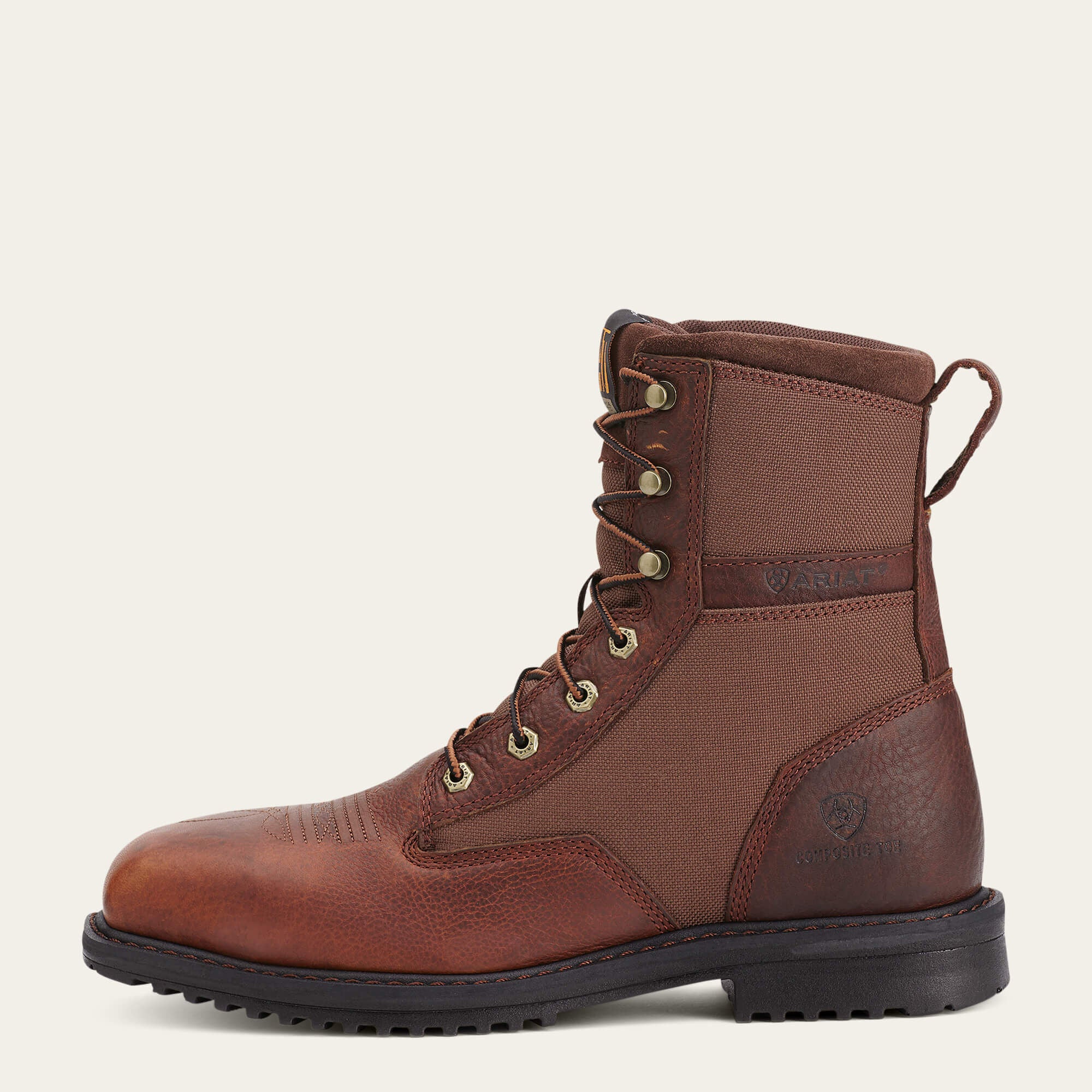 RigTek 8" Wide Square Toe Composite Toe Work Boot Men - OILED BROWN