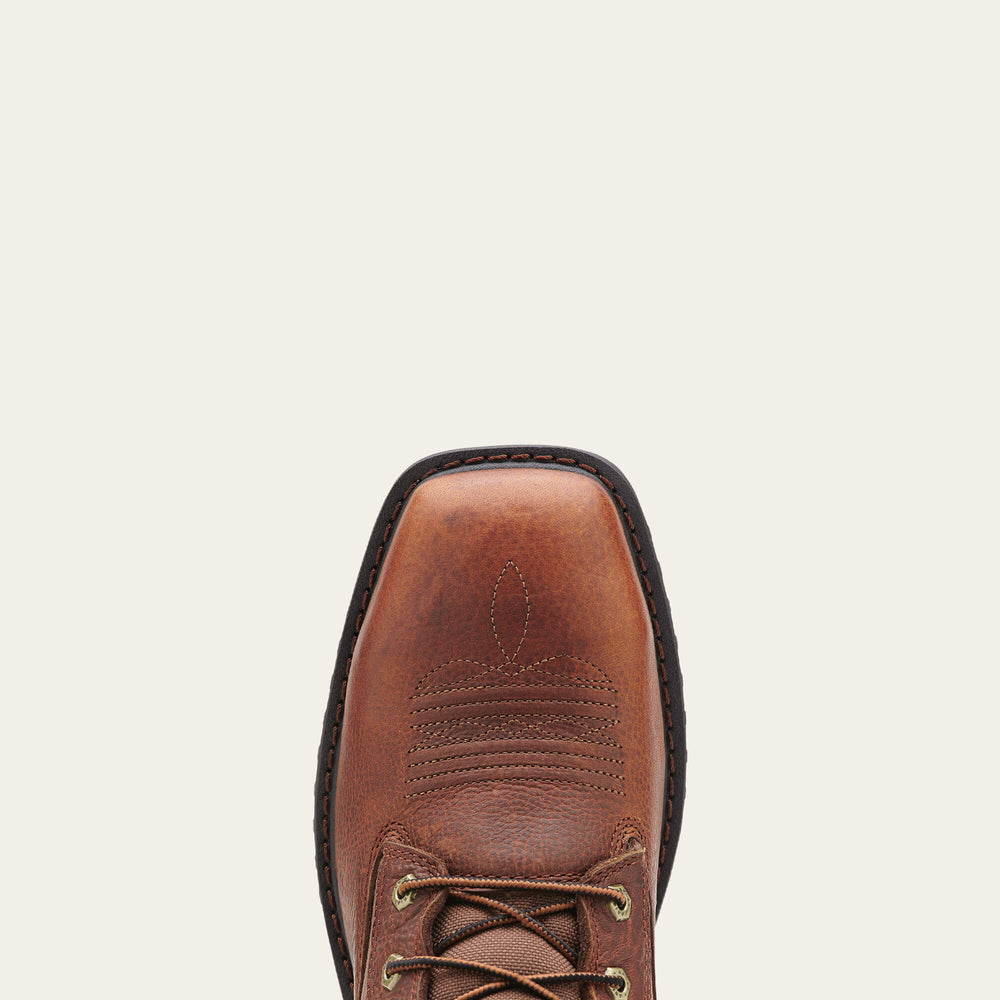 RigTek 8" Wide Square Toe Composite Toe Work Boot Men - OILED BROWN