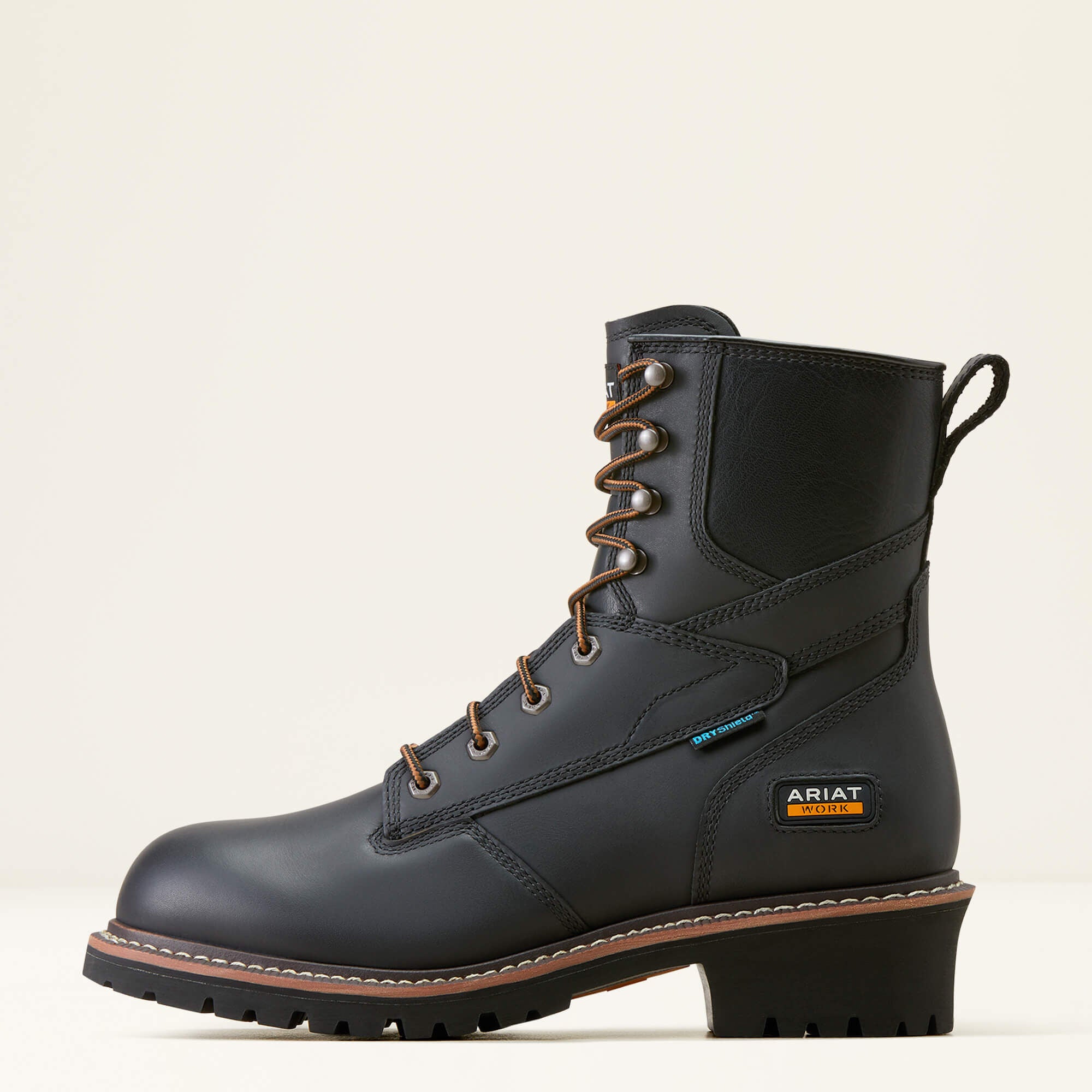 Logger Shock Shield Waterproof Work Boot Men - BLACK