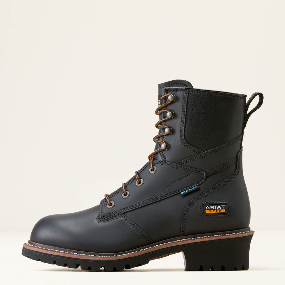 Logger Shock Shield Waterproof Work Boot Men - BLACK