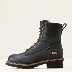 Logger Shock Shield Waterproof Work Boot Men - BLACK