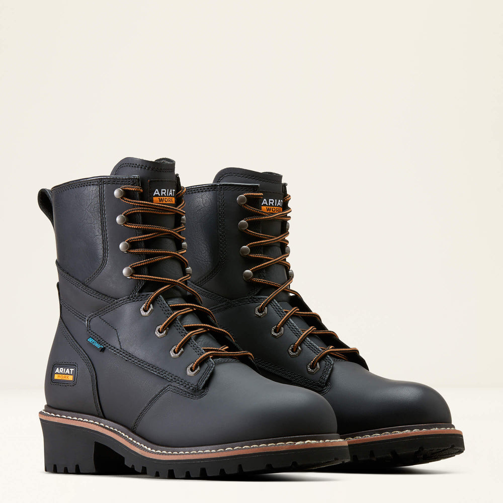 Logger Shock Shield Waterproof Work Boot Men - BLACK