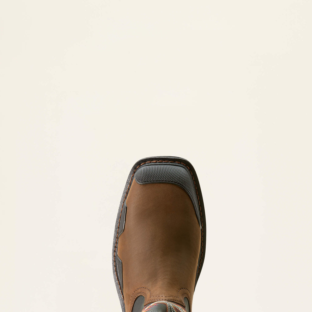 OverDrive Wide Square Toe Composite Toe Work Boot Men - BROWN/ROUGH STONE