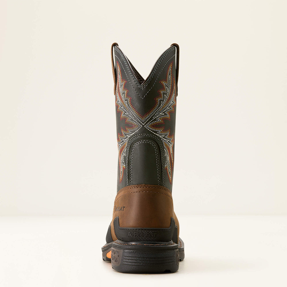 OverDrive Wide Square Toe Composite Toe Work Boot Men - BROWN/ROUGH STONE