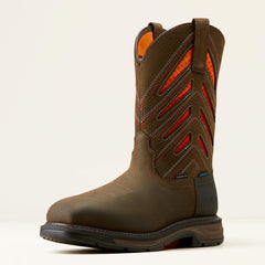 WorkHog XT VentTEK Waterproof Carbon Toe Work Boot Men - IRON COFFEE/SUNSET