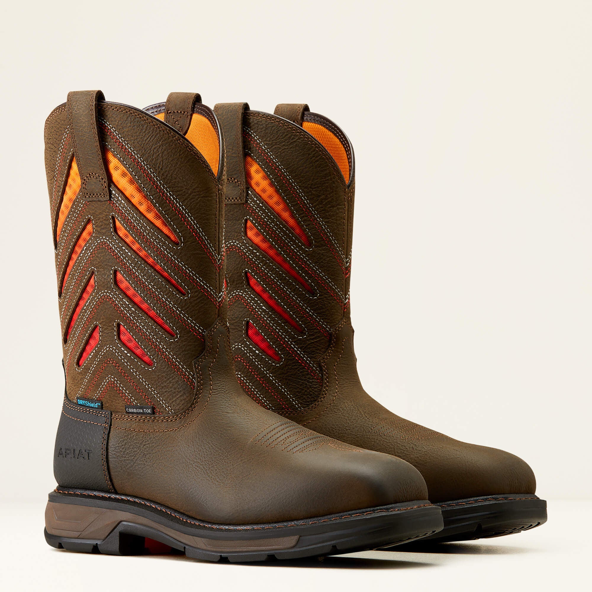 WorkHog XT VentTEK Waterproof Carbon Toe Work Boot Men - IRON COFFEE/SUNSET