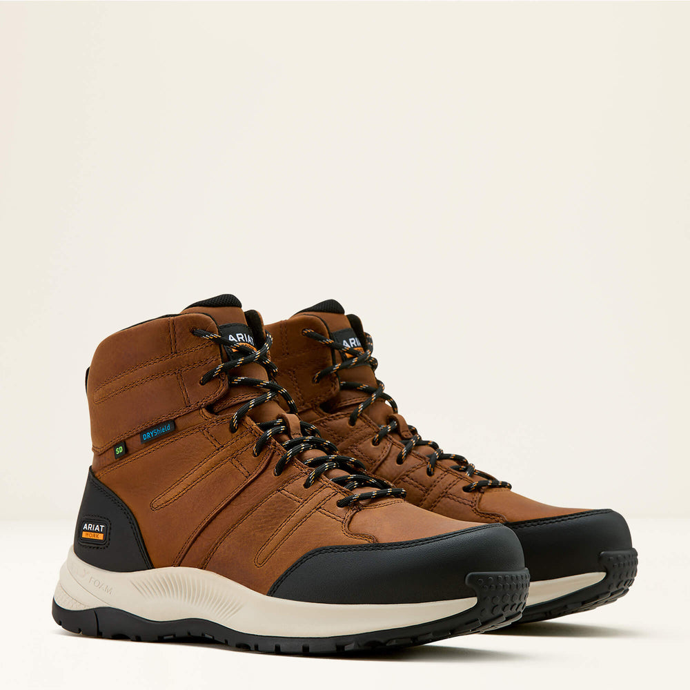 Outpace Shift 6" SD Waterproof Composite Toe Work Boot Men - NATURAL BROWN
