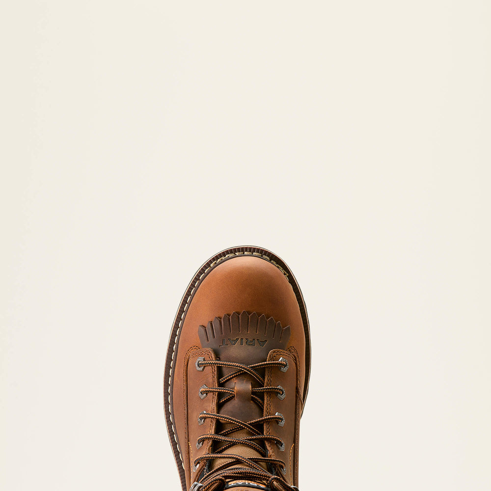 Longview Shock Shield 8" Waterproof Work Boot Men - COPPER BROWN