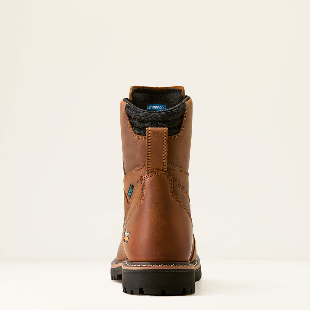 Longview Shock Shield 8" Waterproof Work Boot Men - COPPER BROWN