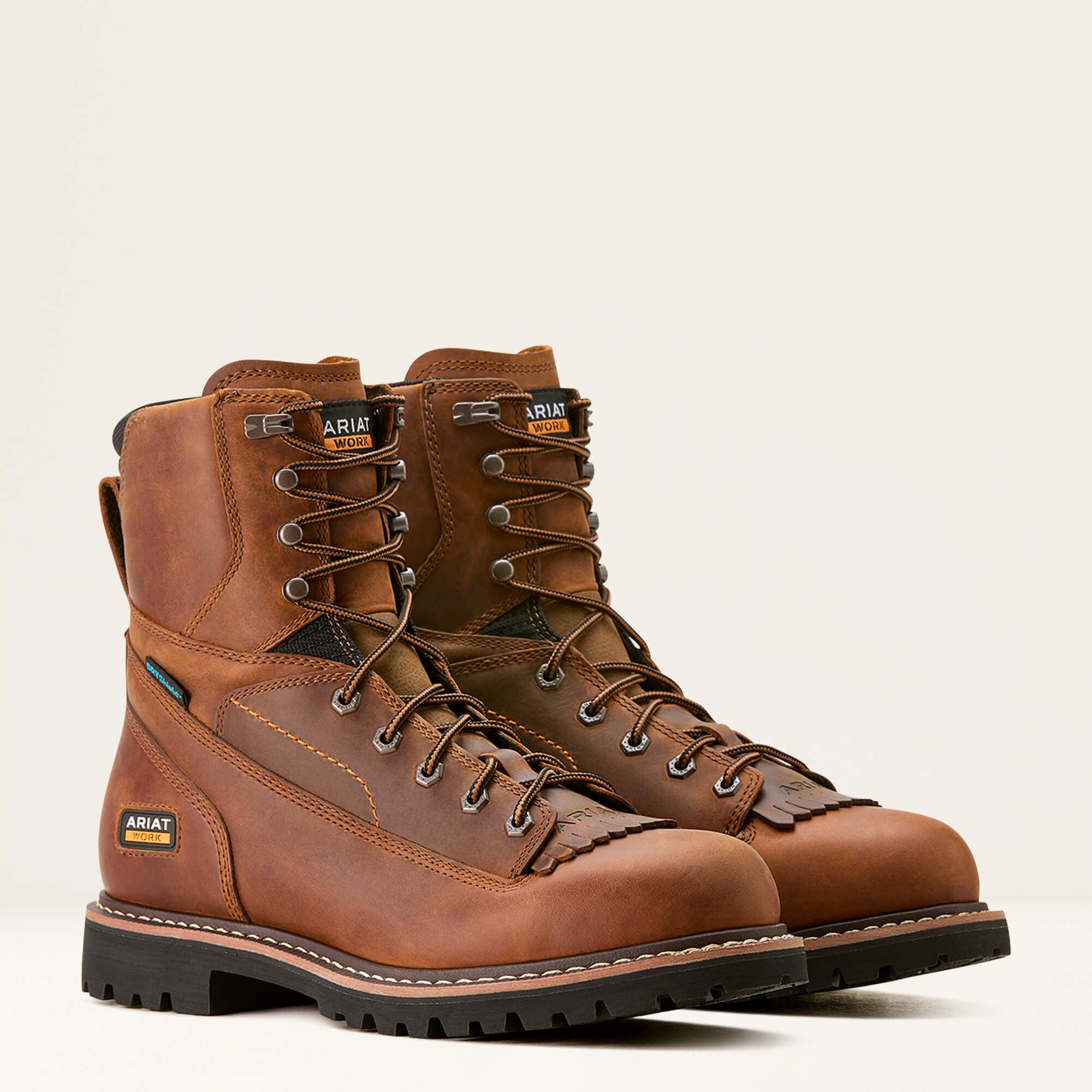 Longview Shock Shield 8" Waterproof Work Boot Men - COPPER BROWN
