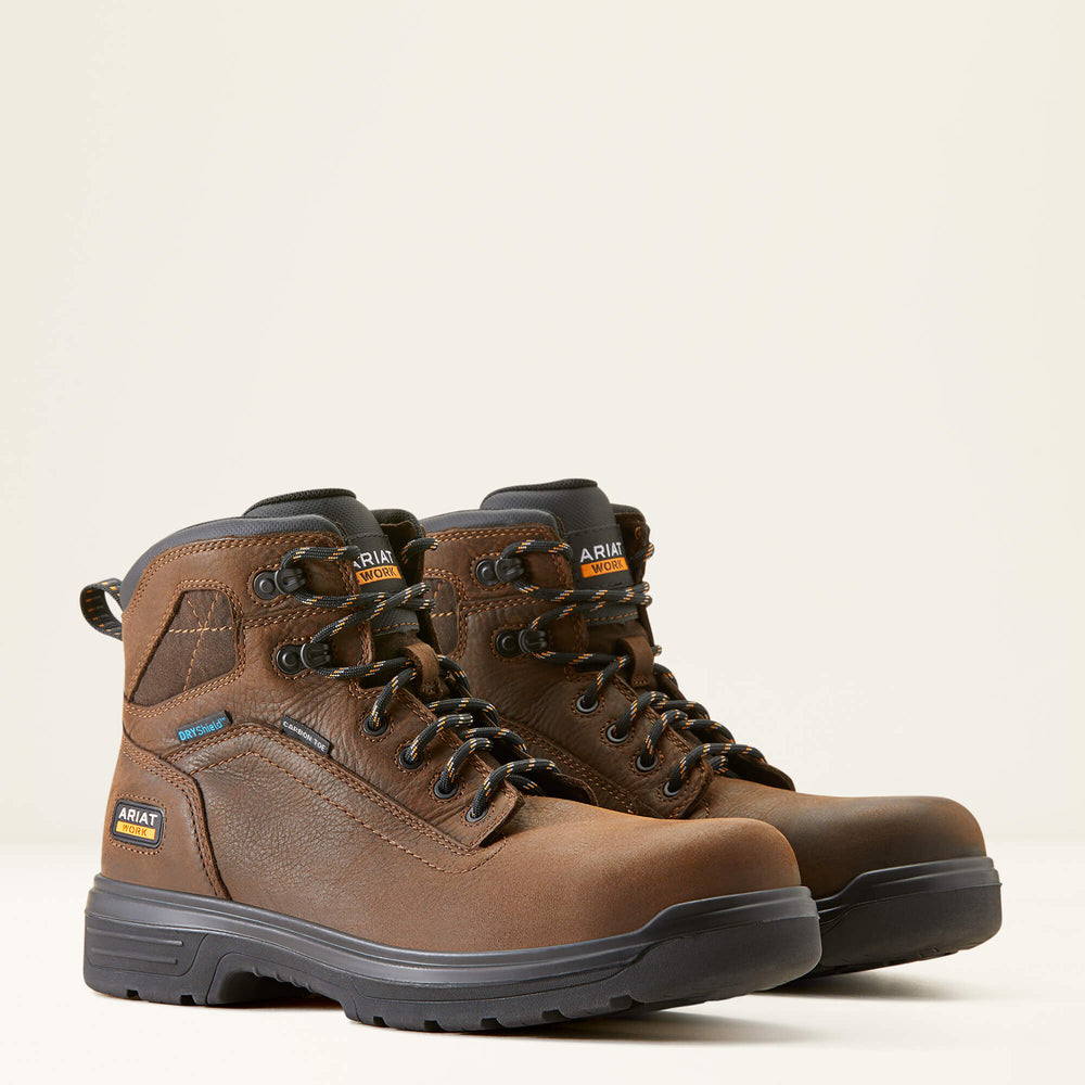 Turbo 6" Waterproof Carbon Toe Work Boot Men - RICH BROWN