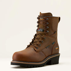 Logger Shock Shield Waterproof Insulated Composite Toe Work Boot Men - COPPER BROWN