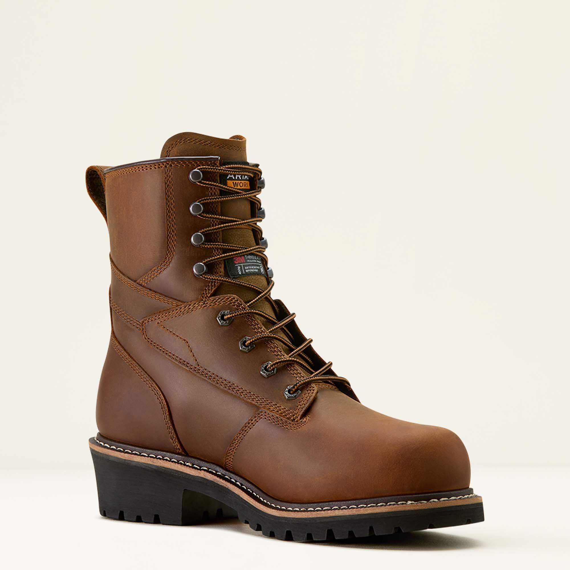 Logger Shock Shield Waterproof Insulated Composite Toe Work Boot Men - COPPER BROWN