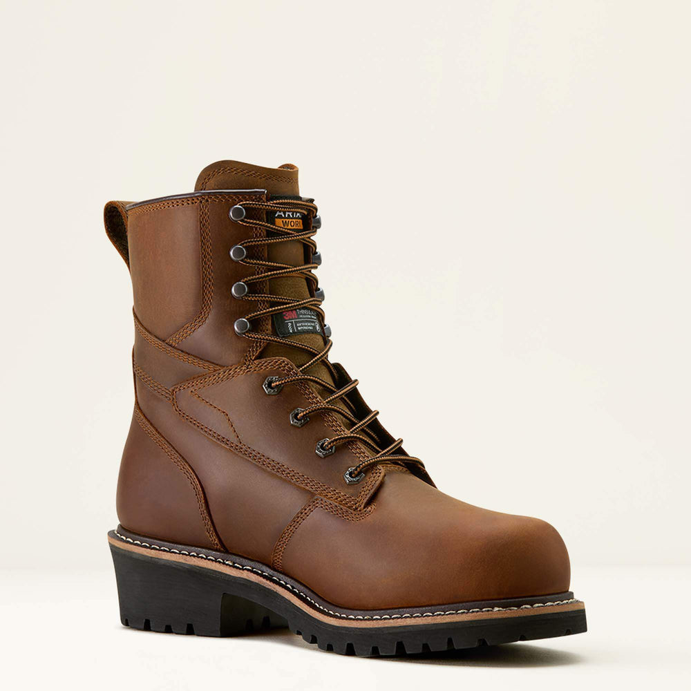 Logger Shock Shield Waterproof Insulated Composite Toe Work Boot Men - COPPER BROWN