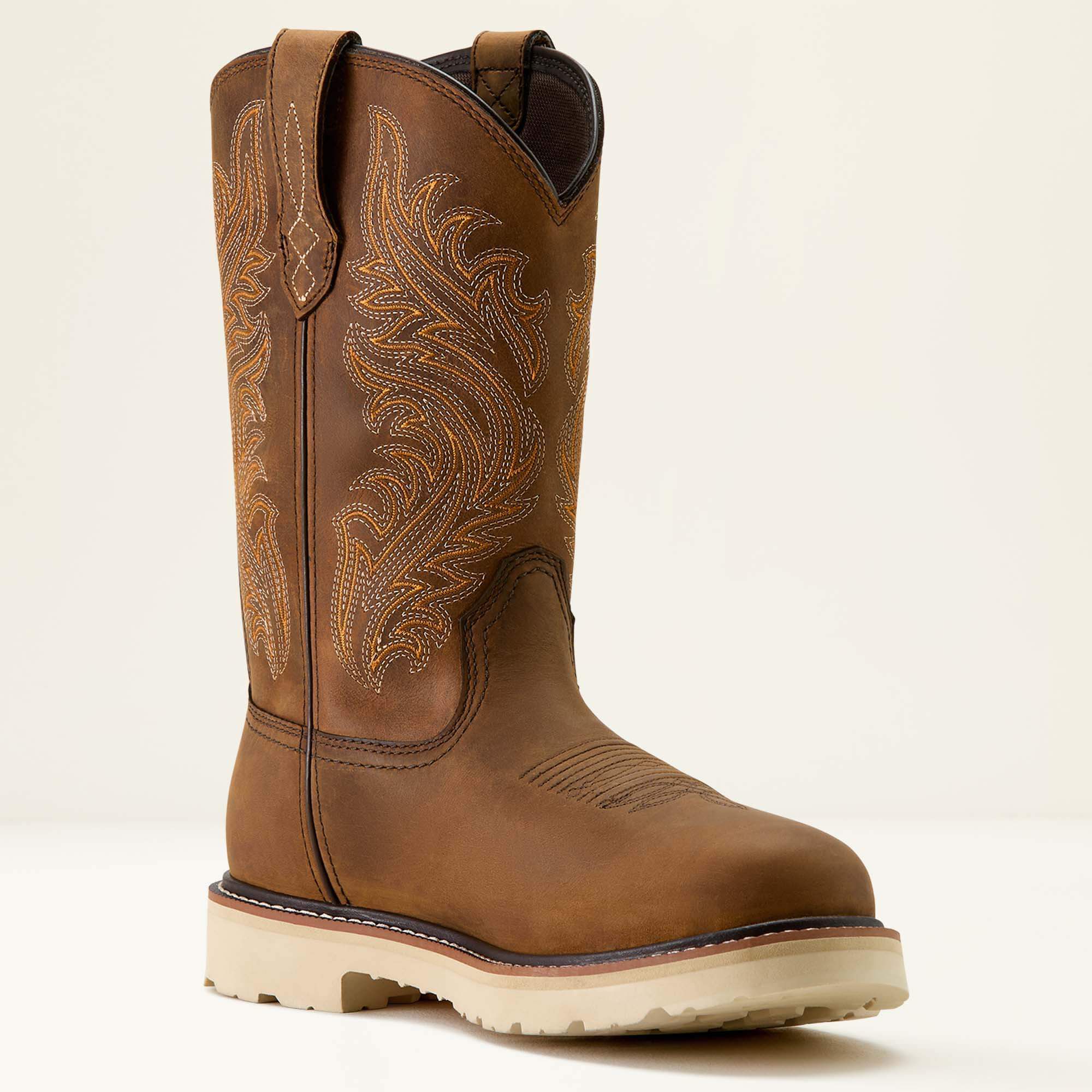 Activator Argo Waterproof Round Toe Work Boot Men - DISTRESSED BROWN