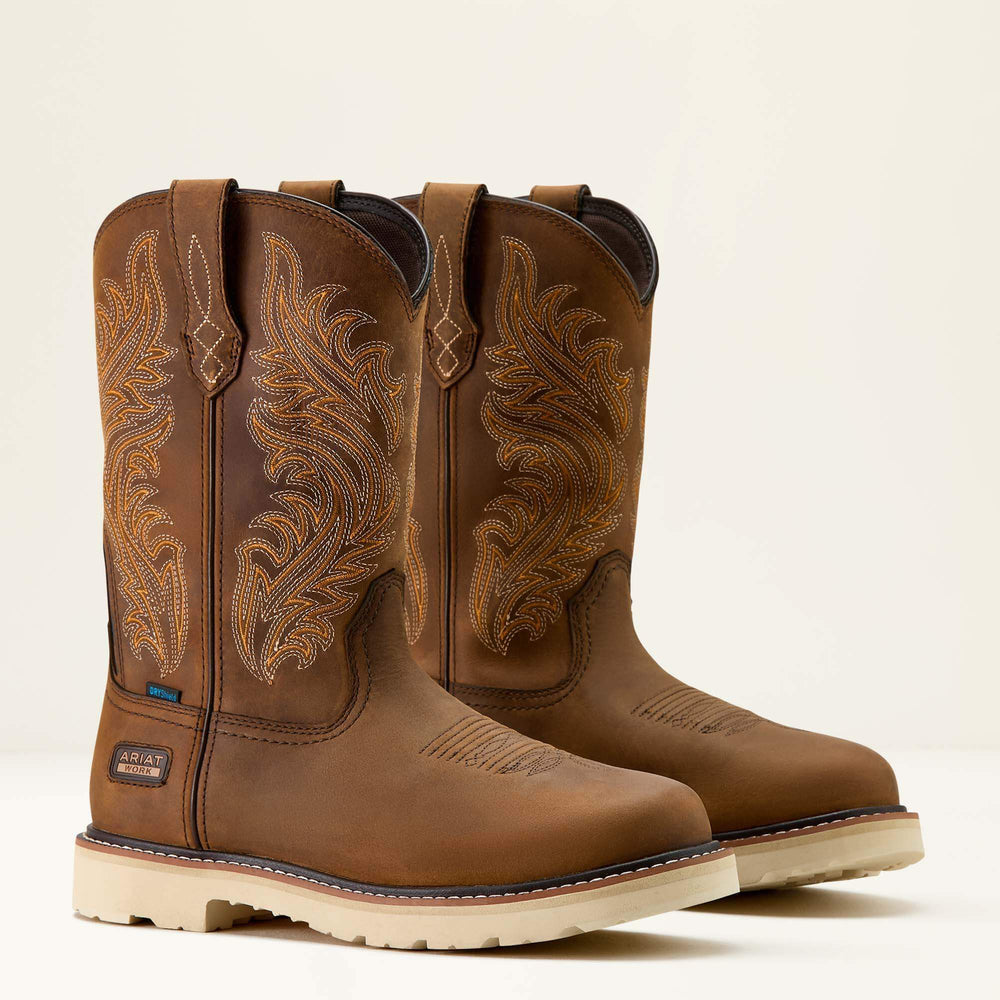 Activator Argo Waterproof Round Toe Work Boot Men - DISTRESSED BROWN