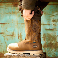 Logger Shock Shield Waterproof Work Boot Men - COPPER BROWN