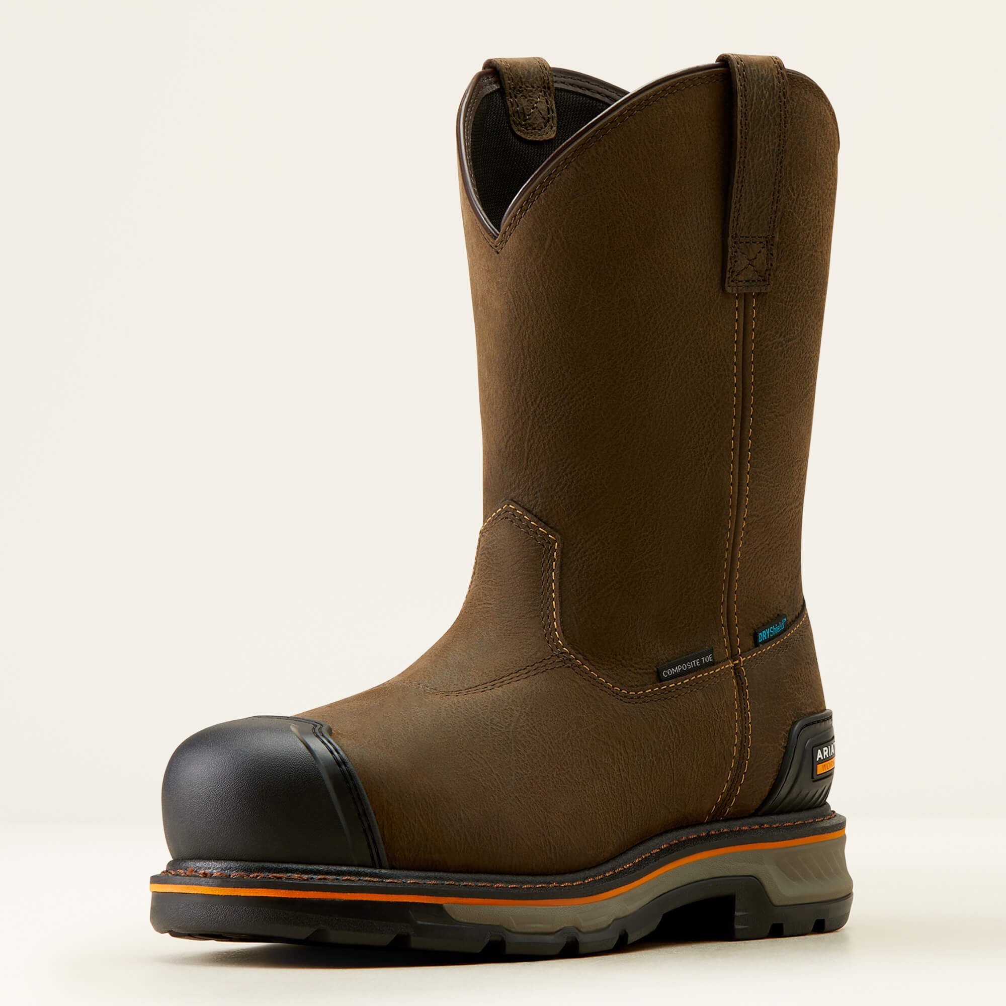 Stump Jumper Pull-On BOA Waterproof Composite Toe Work Boot Men - IRON COFFEE