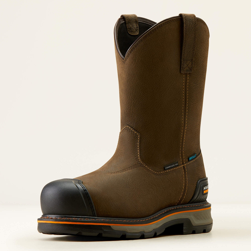 Stump Jumper Pull-On BOA Waterproof Composite Toe Work Boot Men - IRON COFFEE