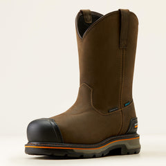 Stump Jumper Pull-On BOA Waterproof Composite Toe Work Boot Men - IRON COFFEE