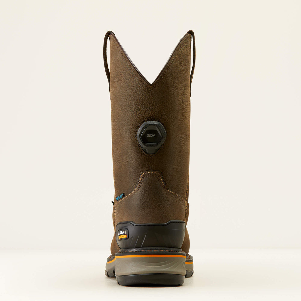Stump Jumper Pull-On BOA Waterproof Composite Toe Work Boot Men - IRON COFFEE