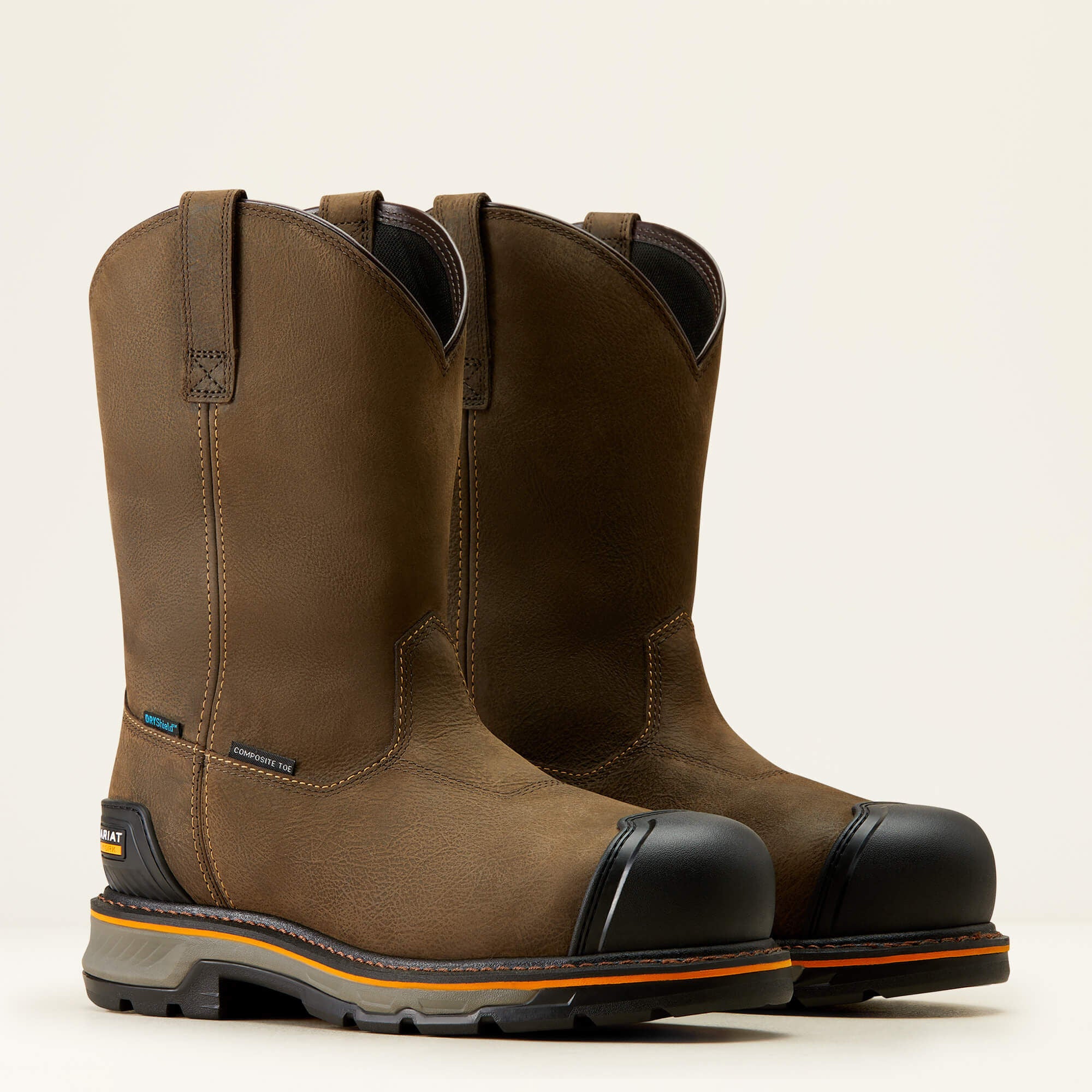 Stump Jumper Pull-On BOA Waterproof Composite Toe Work Boot Men - IRON COFFEE