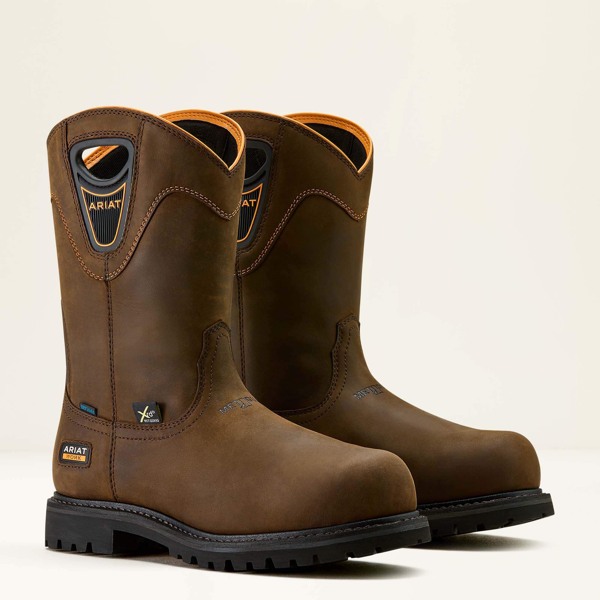 Longview Shock Shield MetGuard Waterproof Composite Toe Work Boot Men - OILY DISTRESSED BROWN