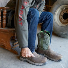 Rebar Flex Western Waterproof Composite Toe Work Boot Men - RYE BROWN