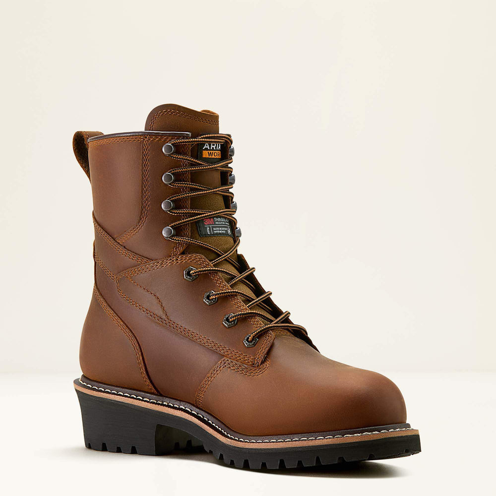 Logger Shock Shield Waterproof Insulated Work Boot Men - COPPER BROWN