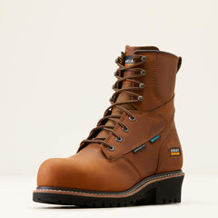 Logger Shock Shield Waterproof Composite Toe Work Boot Men - COPPER BROWN
