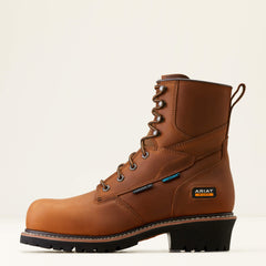 Logger Shock Shield Waterproof Composite Toe Work Boot Men - COPPER BROWN