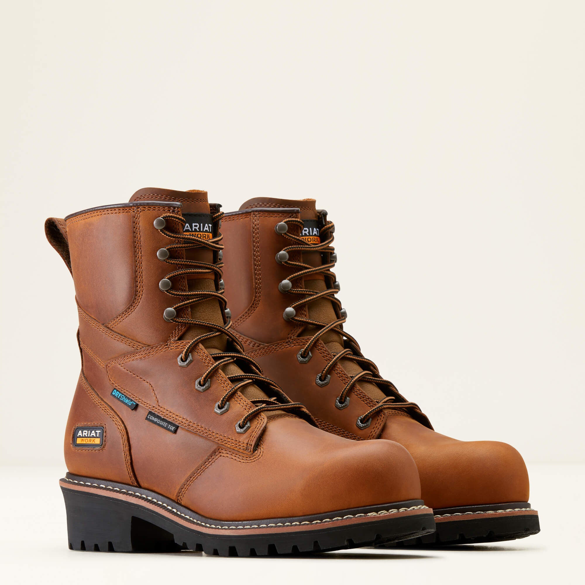 Logger Shock Shield Waterproof Composite Toe Work Boot Men - COPPER BROWN