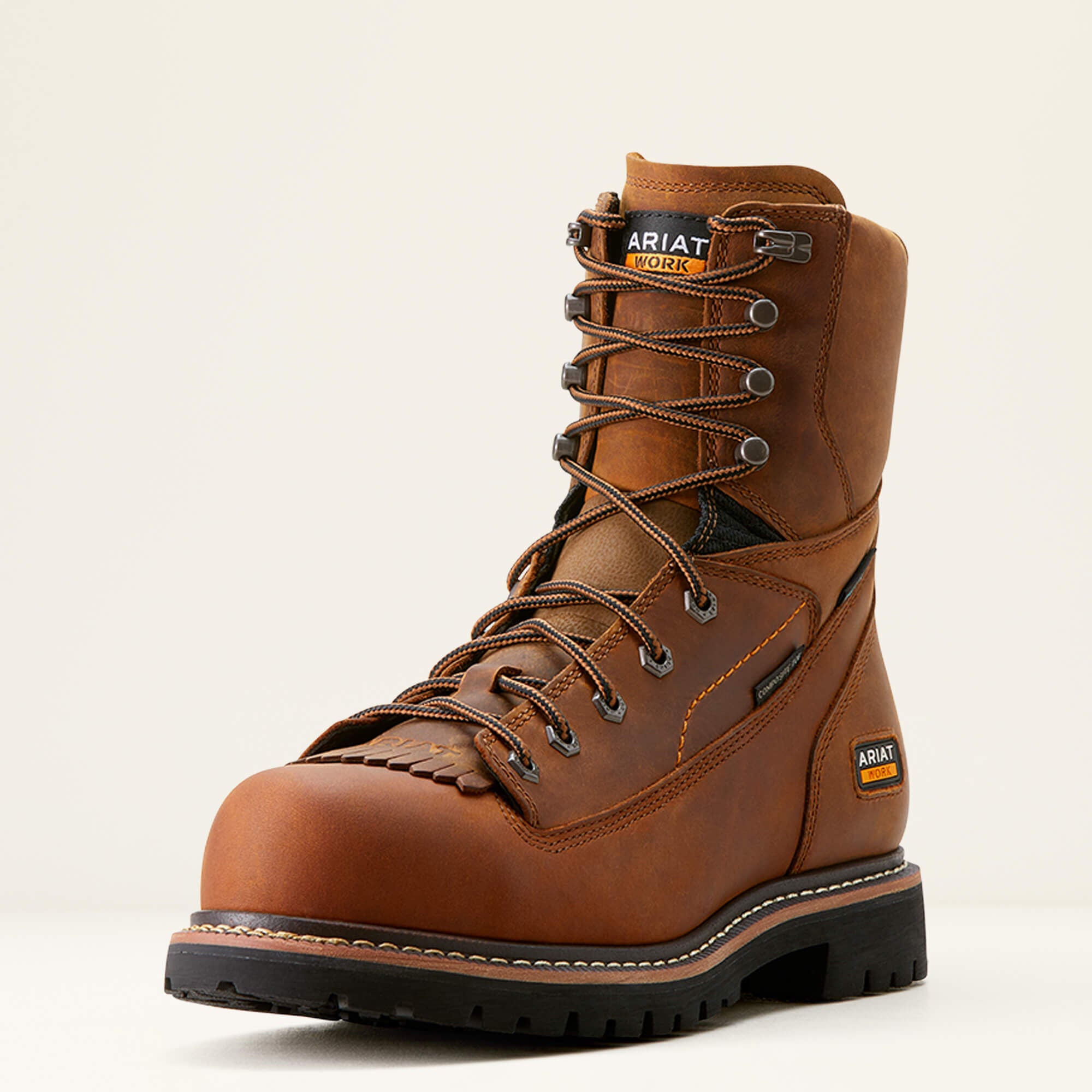 Longview Shock Shield 8" Waterproof Composite Toe Work Boot Men - COPPER BROWN