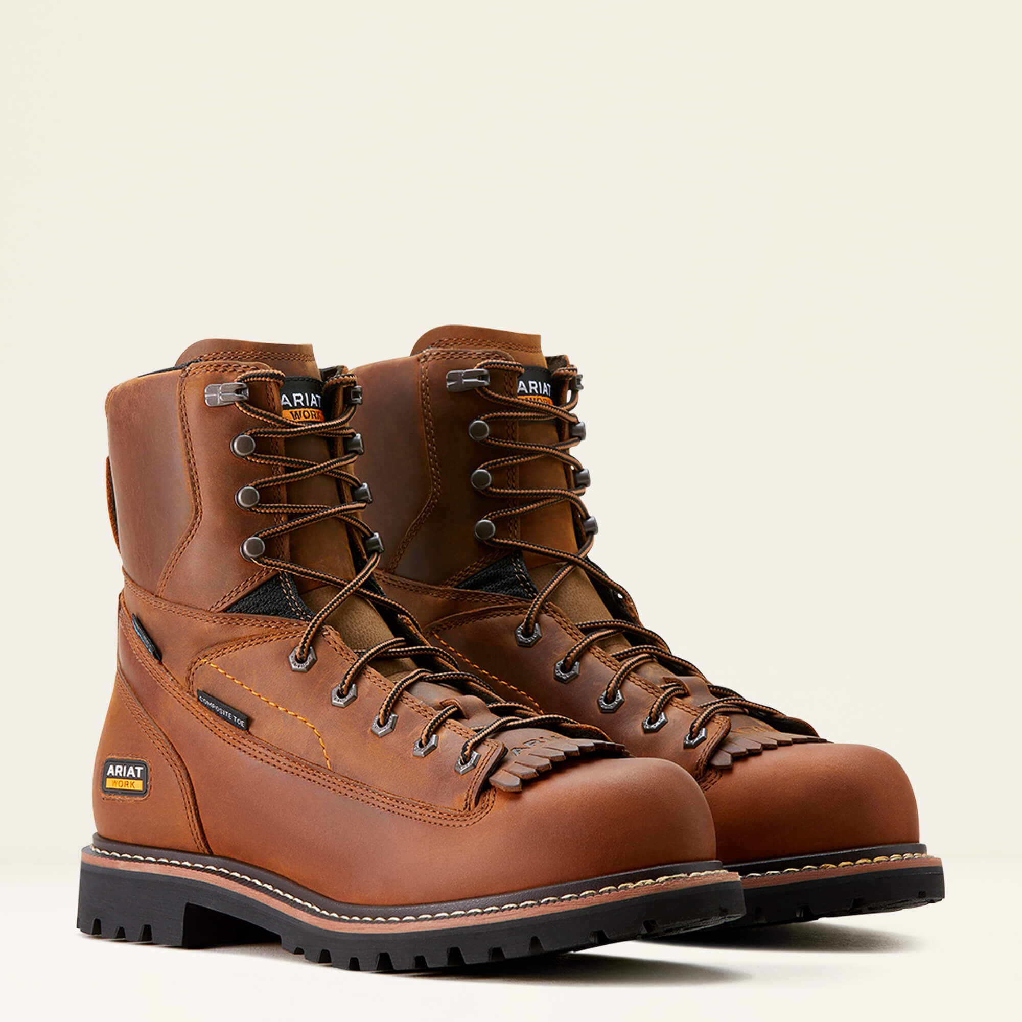 Longview Shock Shield 8" Waterproof Composite Toe Work Boot Men - COPPER BROWN